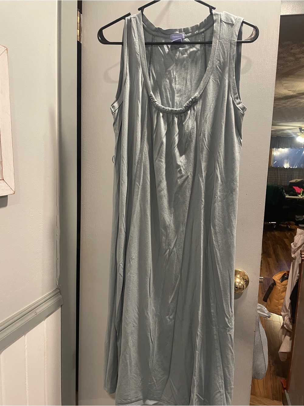GAP Maternity Light Gray/blue Scoop-Neck Sleeveless Chemise size L MISSING BELT